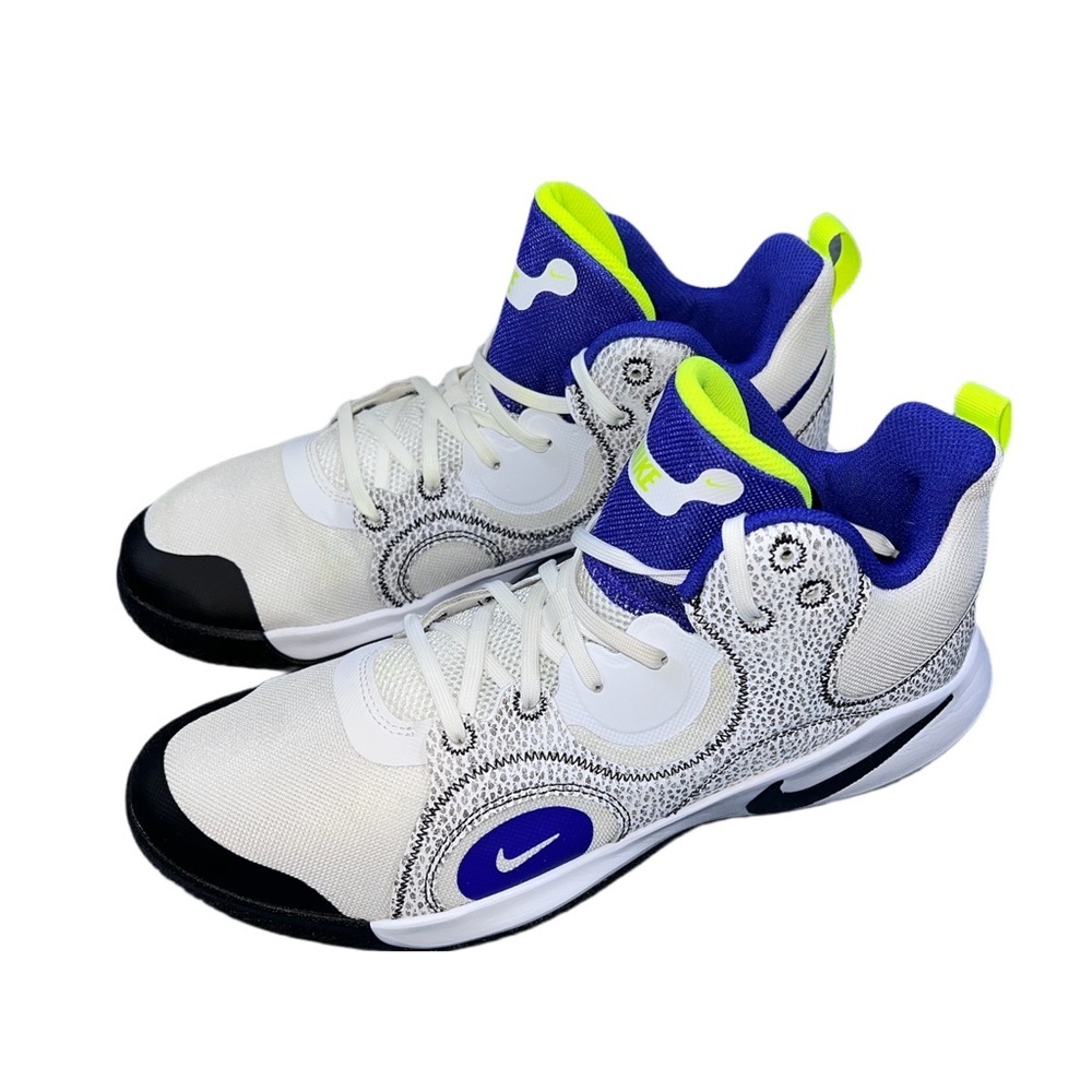 Nike Team Hustle D 10 White Purple Volt Basketball Shoes Mens Size 10 CU3503-103